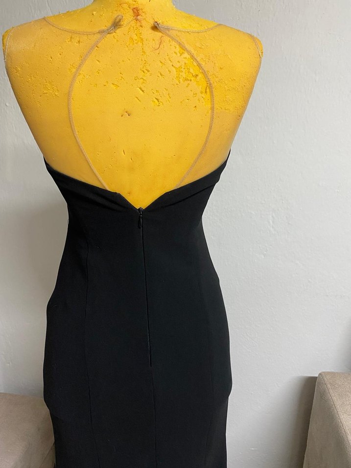 Siyah Drapeli Uzun Abiye Elbise - Görsel 2