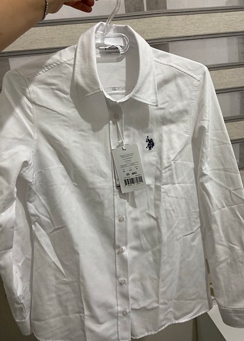 U.S. POLO ASSN. Düğmeli Beyaz Kadın Pamuk Gömlek