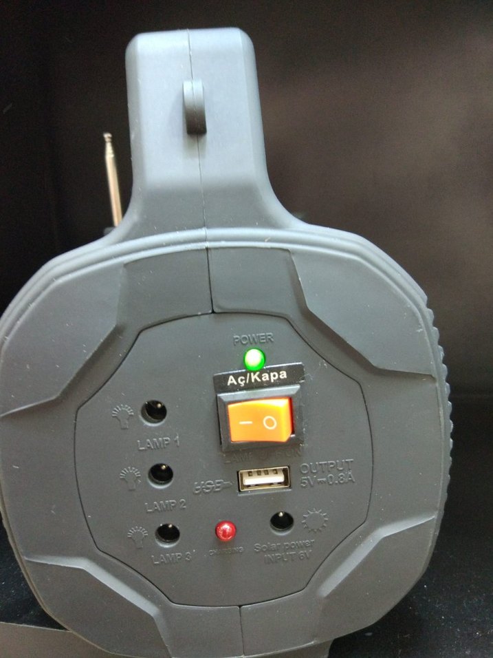 Diger Kırmızı Güneş Enerjili Bluetooth Lambası - Görsel 4