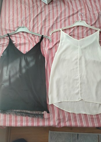 m Beden Boncuk Detaylı Beyaz ve Siyah Bohem Bluz