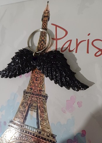  El Yapımı Epoksi Kanat Anahtarlık  Siyah & Şeffaf  - Görsel 2