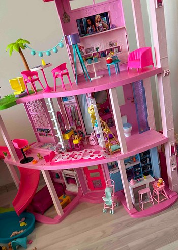  Barbie Rüya Evi 3 katlı kaydıraklı havuz partisi HMX10