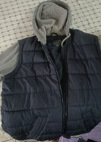 Colin's Gri Kapüşonlu Fermuarlı Erkek Yelek