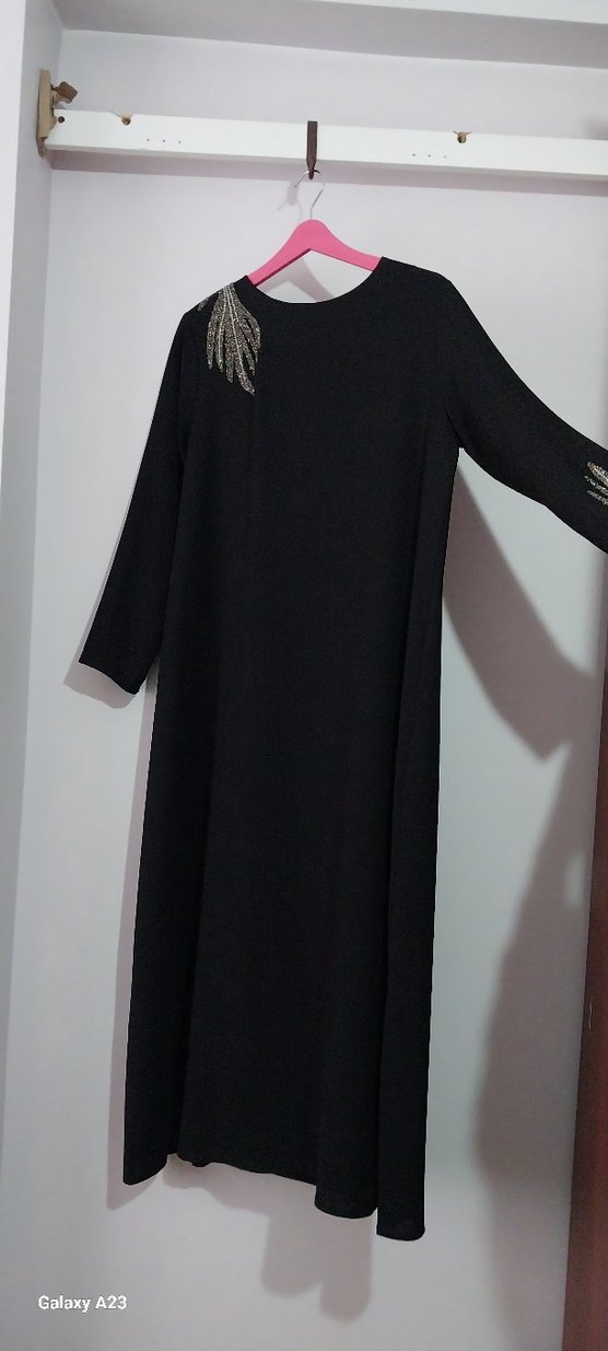 Siyah Uzun Kollu Gotik Kadın Elbise - Görsel 2