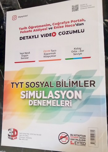 Beden TYT Sosyal Bilimler Simülasyon Denemeleri 15'li