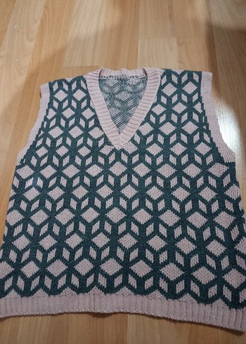 Bohem Gri Örgü V Yaka Süveter - Görsel 2