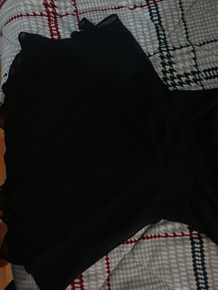 Siyah Drapeli V Yaka Gotik Midi Elbise - Görsel 2