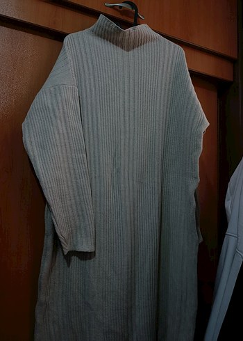 Bej Kadın Uzun Örgü Elbise - Görsel 3