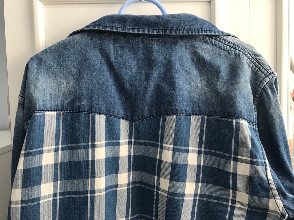 Düğmeli Kot Kadın Gömlek - Görsel 3