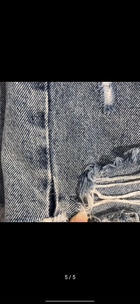 Mavi grimsi Salaş Mini Kot Şort - Görsel 4