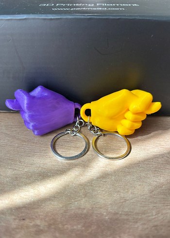 Beden 3D Baskı ile Renkli Parmak Şekilli Anahtarlık