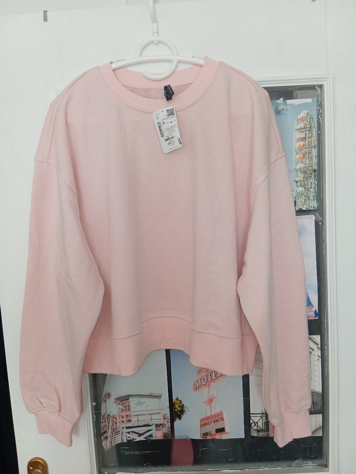 Pembe Kadın Uzun Kollu Sweatshirt - Görsel 3