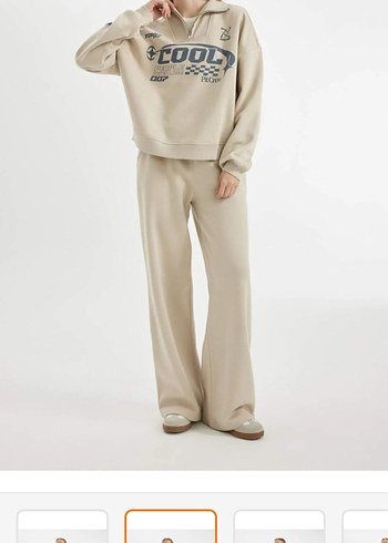 Bej Rahat Kesim Kadın Eşofman Altı - Görsel 2