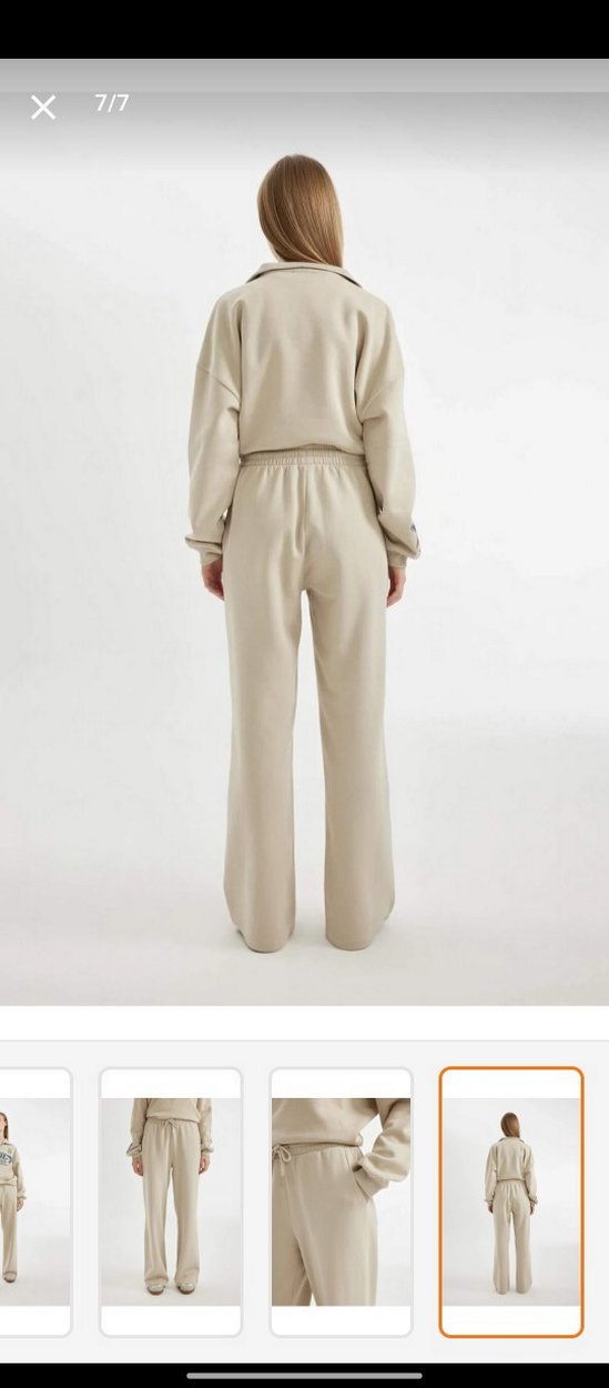 Bej Rahat Kesim Kadın Eşofman Altı - Görsel 3