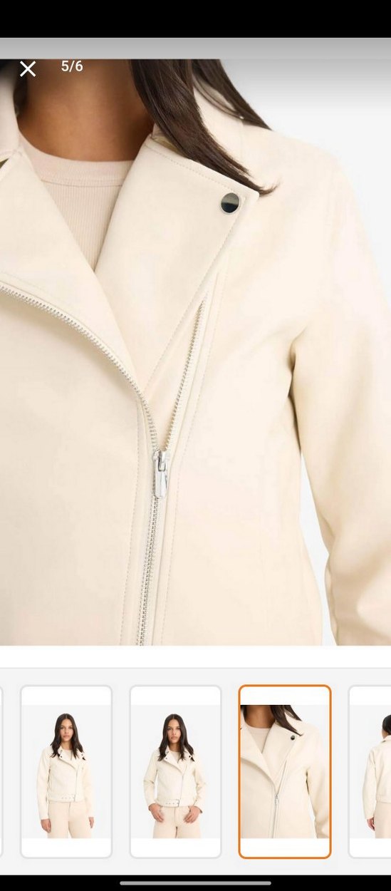 Beyaz Deri Kemerli Midi Kadın Ceket - Görsel 4