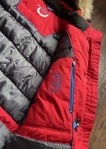 Kırmızı Kürklü Kışlık Mont - Görsel 7