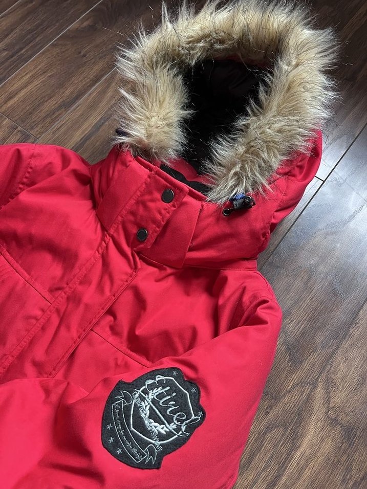 Kırmızı Kürklü Kışlık Mont - Görsel 2
