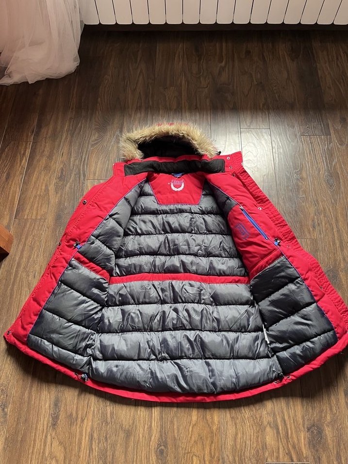 Kırmızı Kürklü Kışlık Mont - Görsel 5