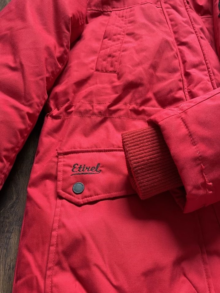 Kırmızı Kürklü Kışlık Mont - Görsel 4