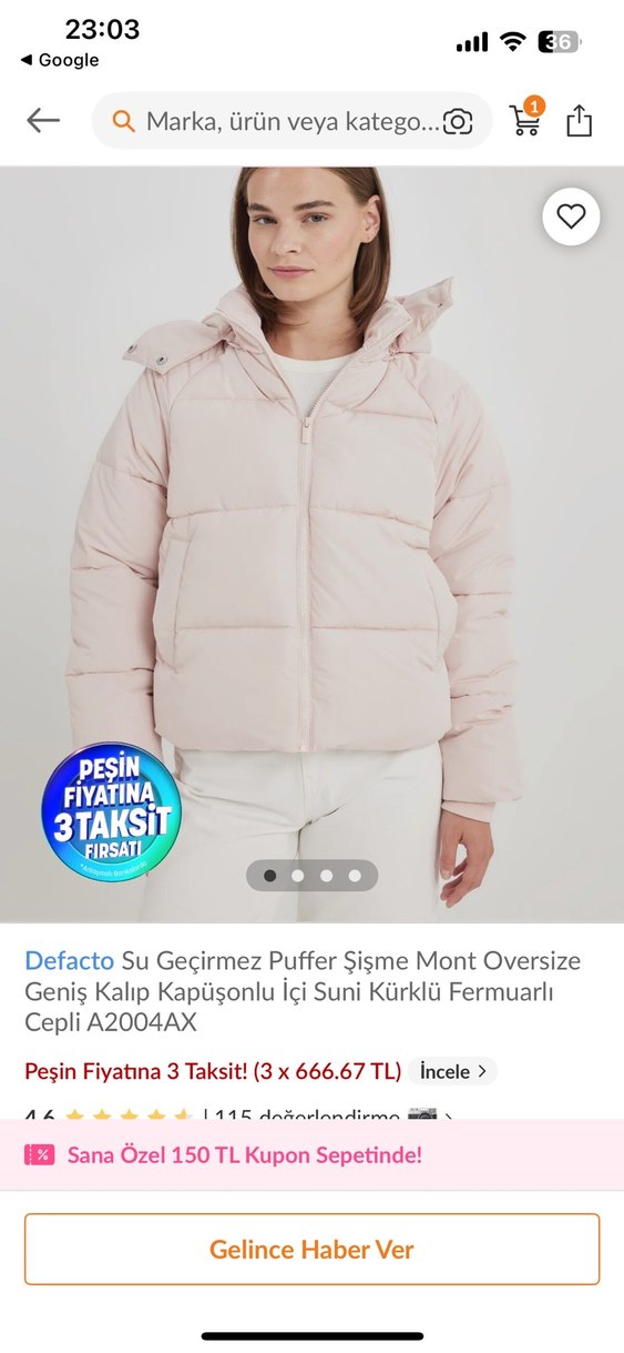 gül kurusu rengi içi kürklü Kadın Kış Montu - Görsel 2