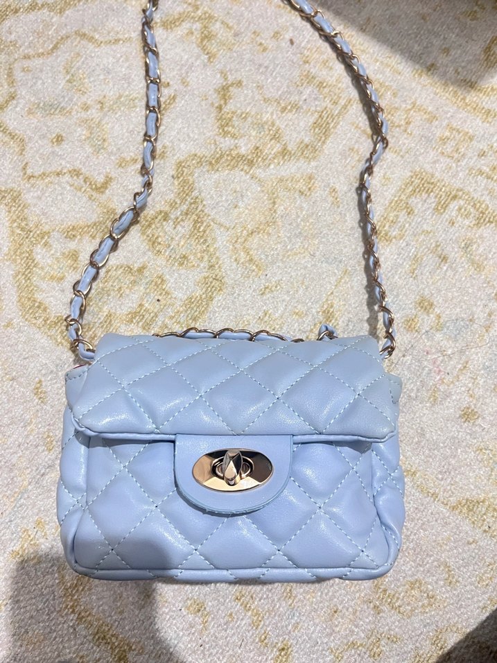 Mavi Zincir Detaylı Deri Kadın Çanta - Görsel 4