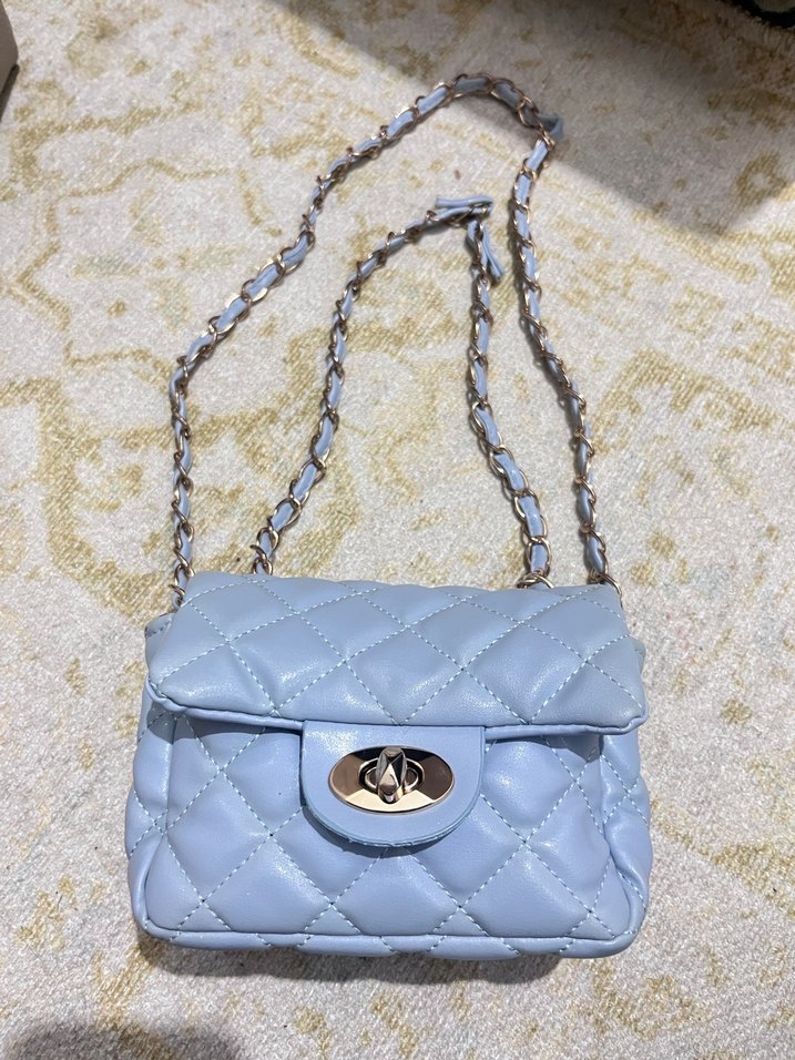 Mavi Zincir Detaylı Deri Kadın Çanta - Görsel 2