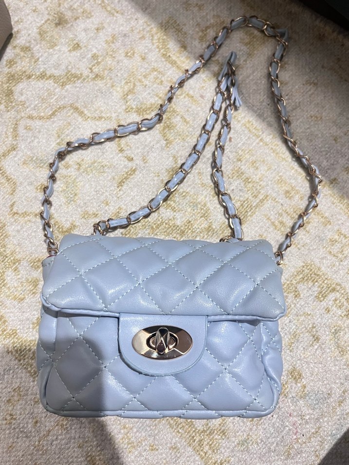 Mavi Zincir Detaylı Deri Kadın Çanta - Görsel 3