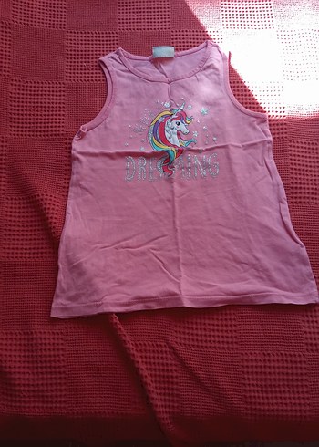 Kız Çocuk Unicorn Baskılı Pembe Tişört