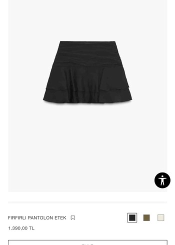xs Beden siyah Renk Zara Fırfırlı Pantolon Etek