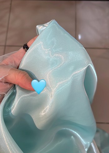 Abiye Mavi Drapeli Uzun Göğüs Dekolteli Bohem Nişan Elbisesi