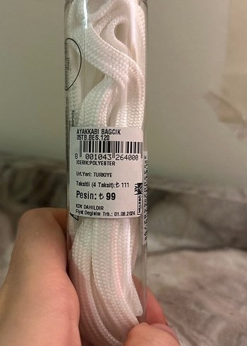 Hiç kullanılmamış beyaz bağcık - Görsel 2