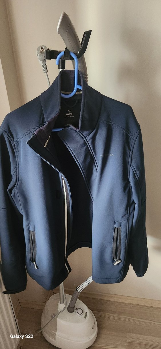 Erkek Mavi Fermuarlı Günlük Ceket - Görsel 2