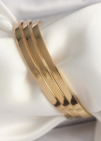 316L Çelik Gold Renk Ajda Model 60 mm Kadın Bilezik