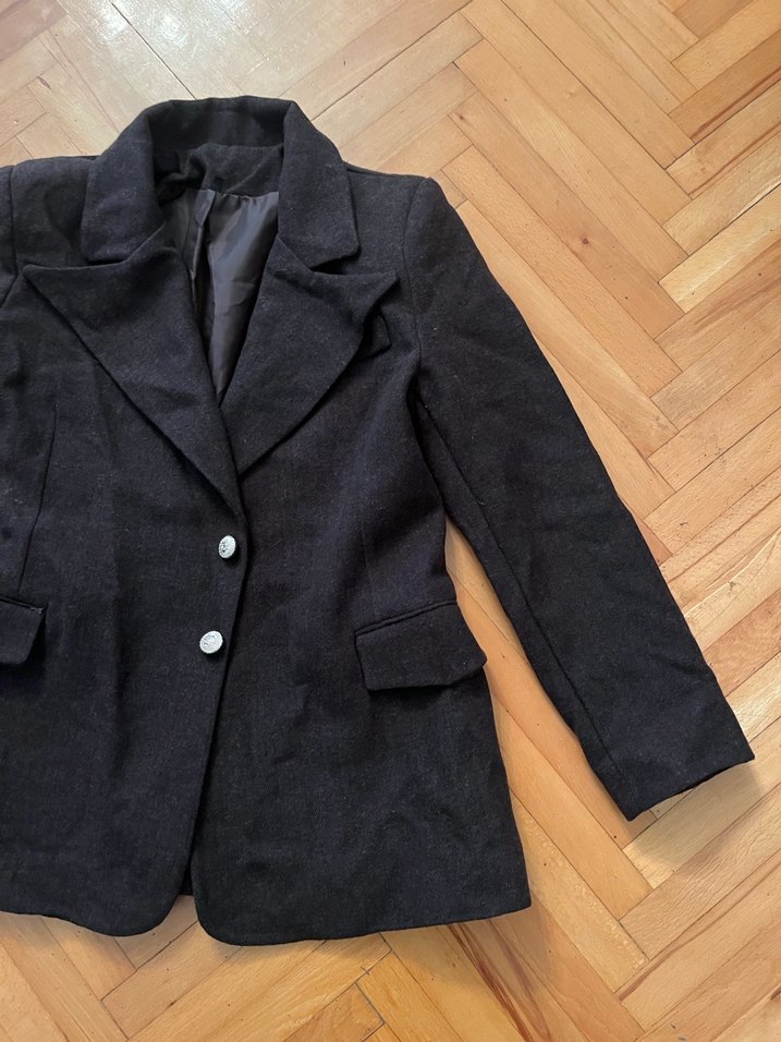 Siyah Süet Kadın Blazer Ceket - Görsel 2