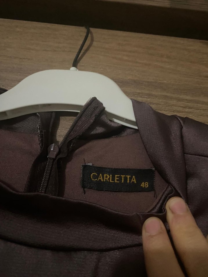 Gri Uzun Abiye Elbise Yüksek Yaka - Görsel 3