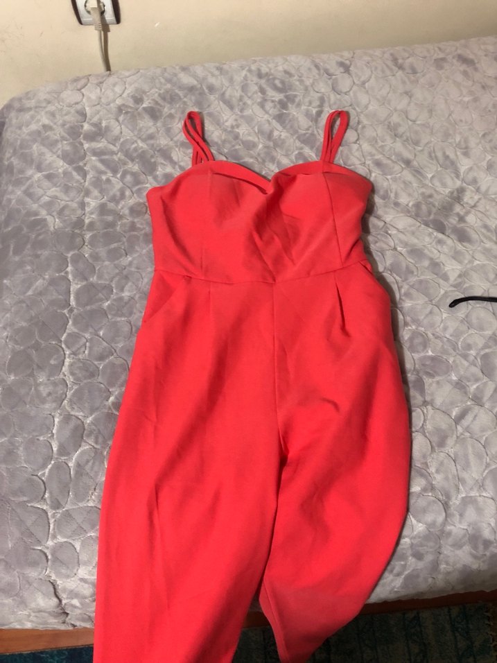 Kırmızı Straplez Kadın Tulum - Görsel 2