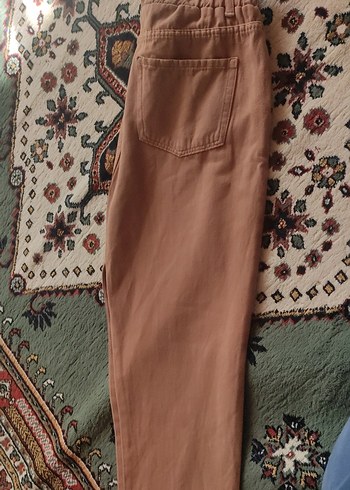 m Beden Düğmeli bej Kadın Kumaş Pantolon