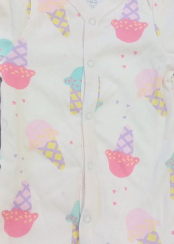 Pastel Renkli Düğmeli Bebek Kız Tulum - Görsel 2