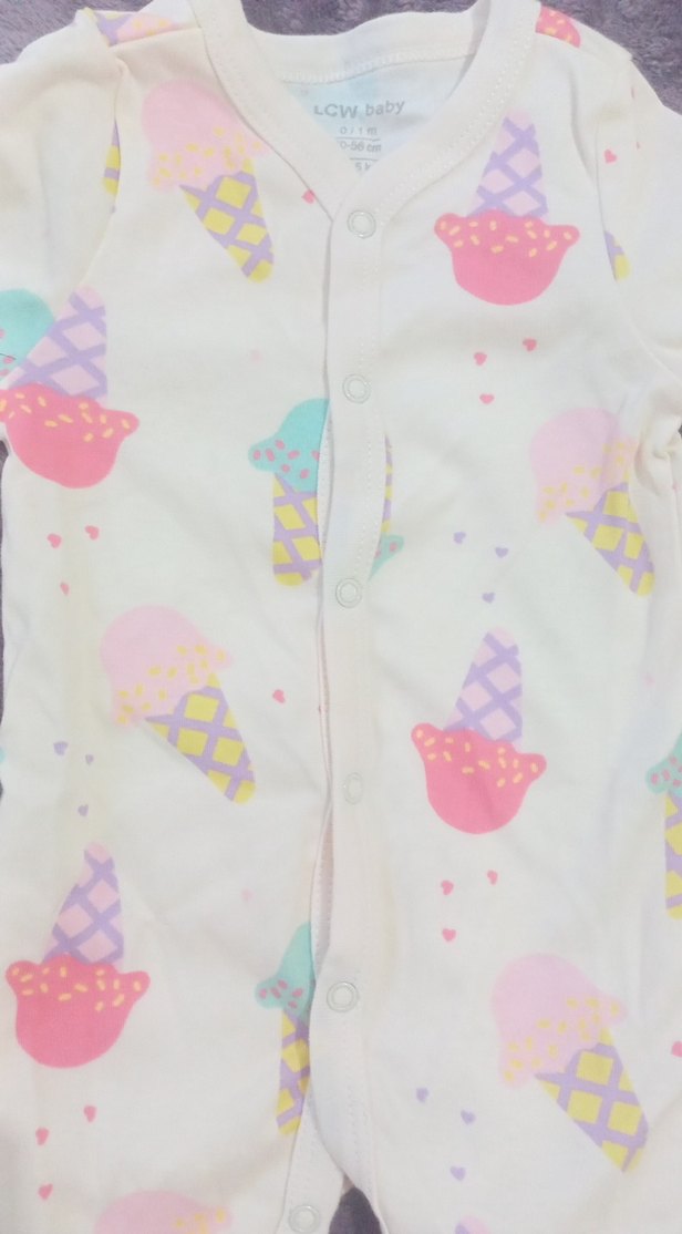 Pastel Renkli Düğmeli Bebek Kız Tulum - Görsel 2