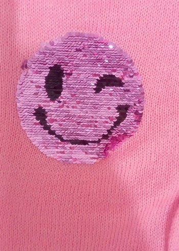 Pembe Nakışlı Kız Çocuk Triko Kazak - Görsel 2