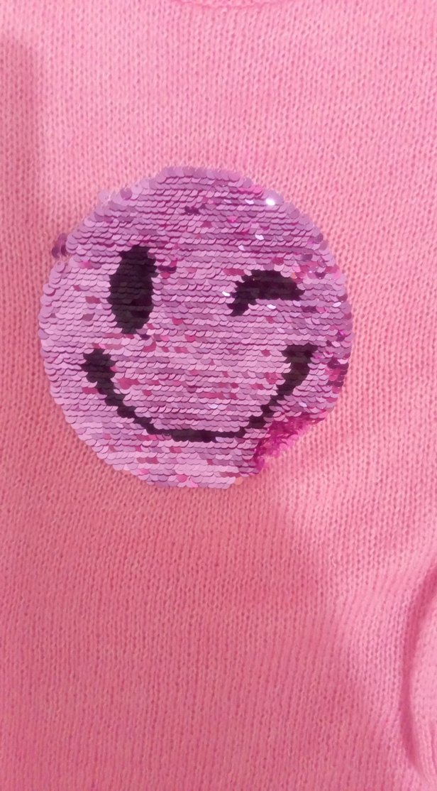 Pembe Nakışlı Kız Çocuk Triko Kazak - Görsel 2