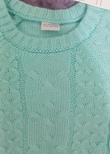 Turkuaz Örgü Kız Çocuk Kazak - Görsel 2