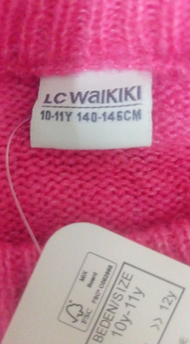 Kız Çocuk Pembe Örme Uzun Kollu Kazak - Görsel 3