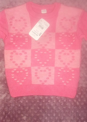 Kız Çocuk Pembe Triko Kazak - Görsel 4