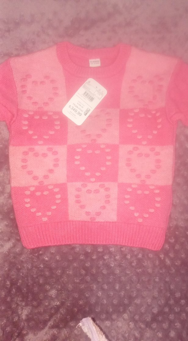 Kız Çocuk Pembe Triko Kazak - Görsel 4