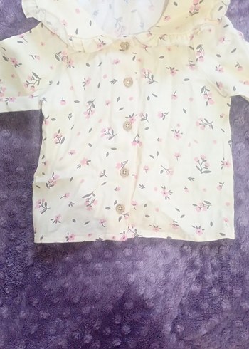 Kız Bebek Pamuklu Düğmeli Bluz - Görsel 5
