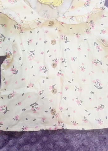 Kız Bebek Pamuklu Düğmeli Bluz - Görsel 3