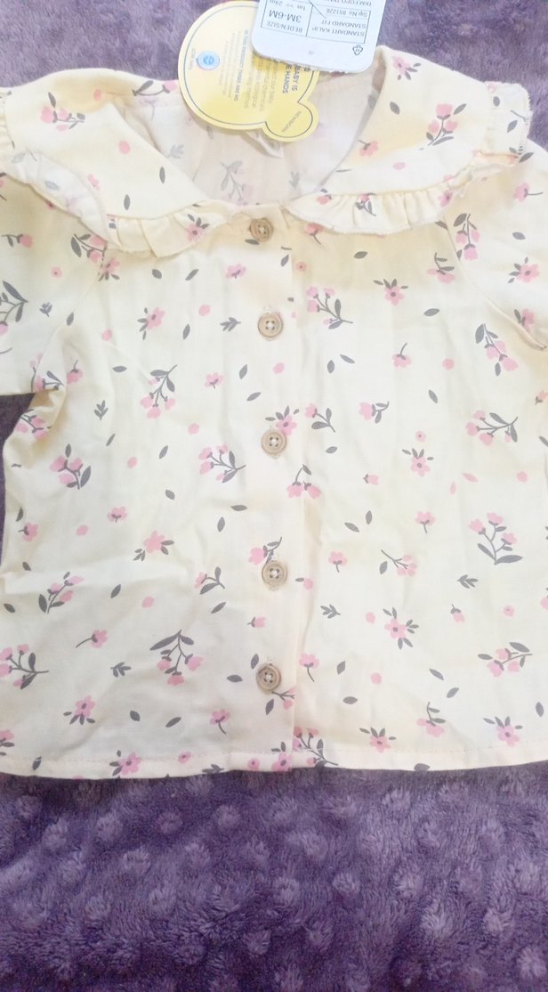 Kız Bebek Pamuklu Düğmeli Bluz - Görsel 3