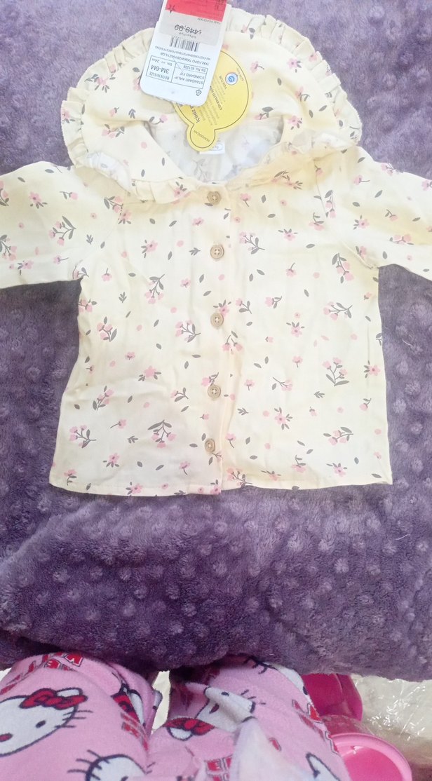 Kız Bebek Pamuklu Düğmeli Bluz - Görsel 2