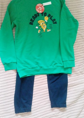 Erkek Çocuk Renkli Baskılı Sweatshirt ve Eşofman - Görsel 2